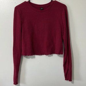 Stretch Crop Top Maroon SHEIN